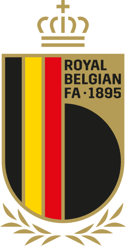 Belgian football fans in red-devil face paint cheering in a stadium